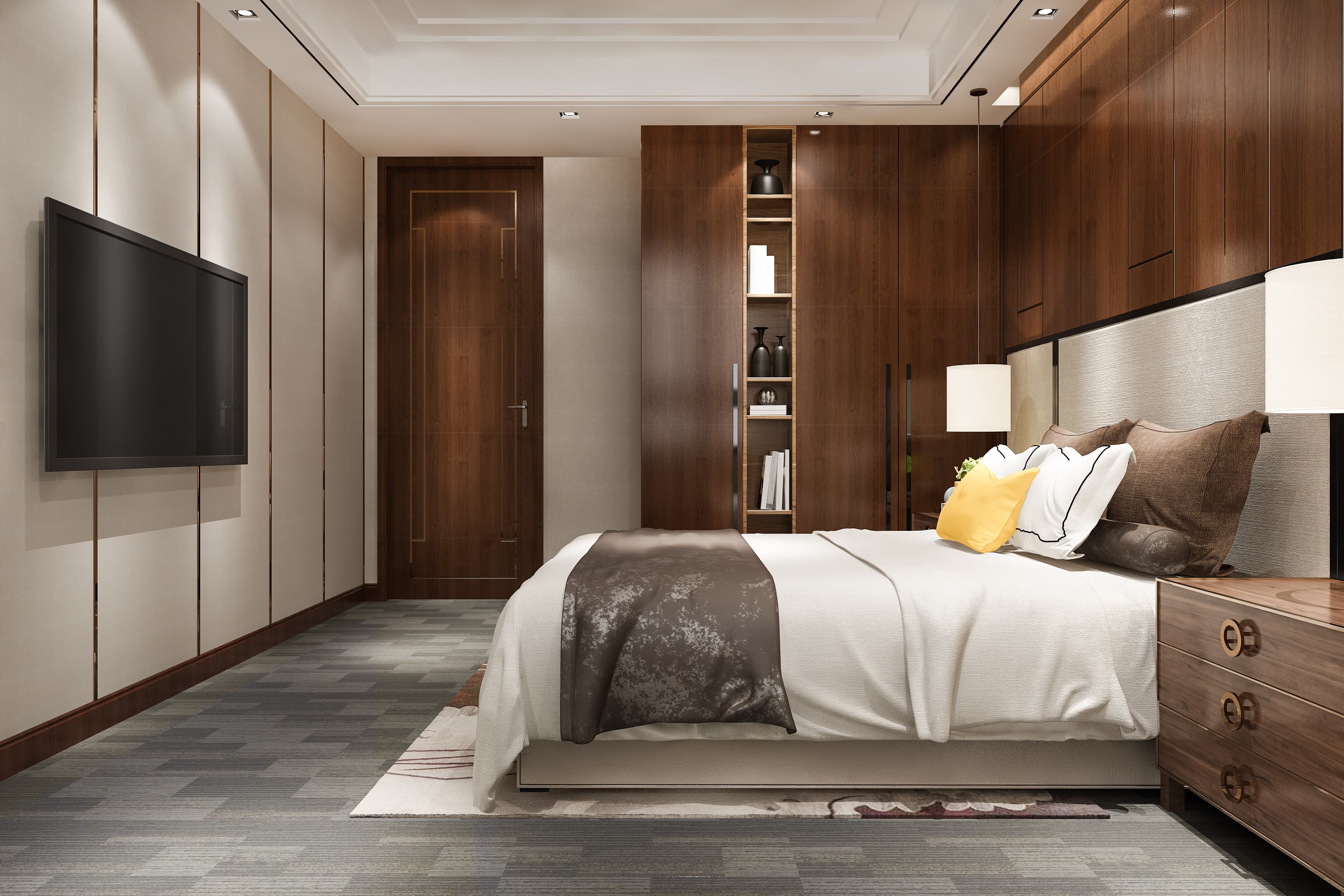 Bedroom with built-in wardrobe